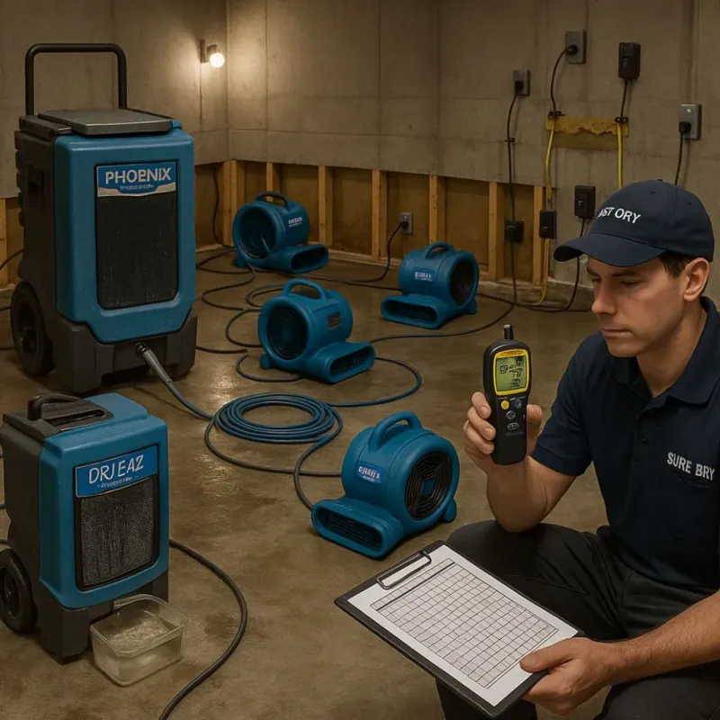 Structural Drying and Dehumidification process in Pelham, GA